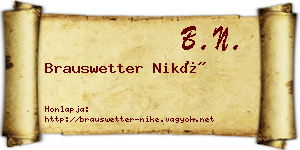 Brauswetter Niké névjegykártya